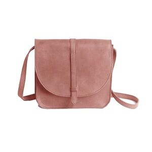 ABLE Leather Tirhas Saddlebag Crossbody Bag Dusty Rose
